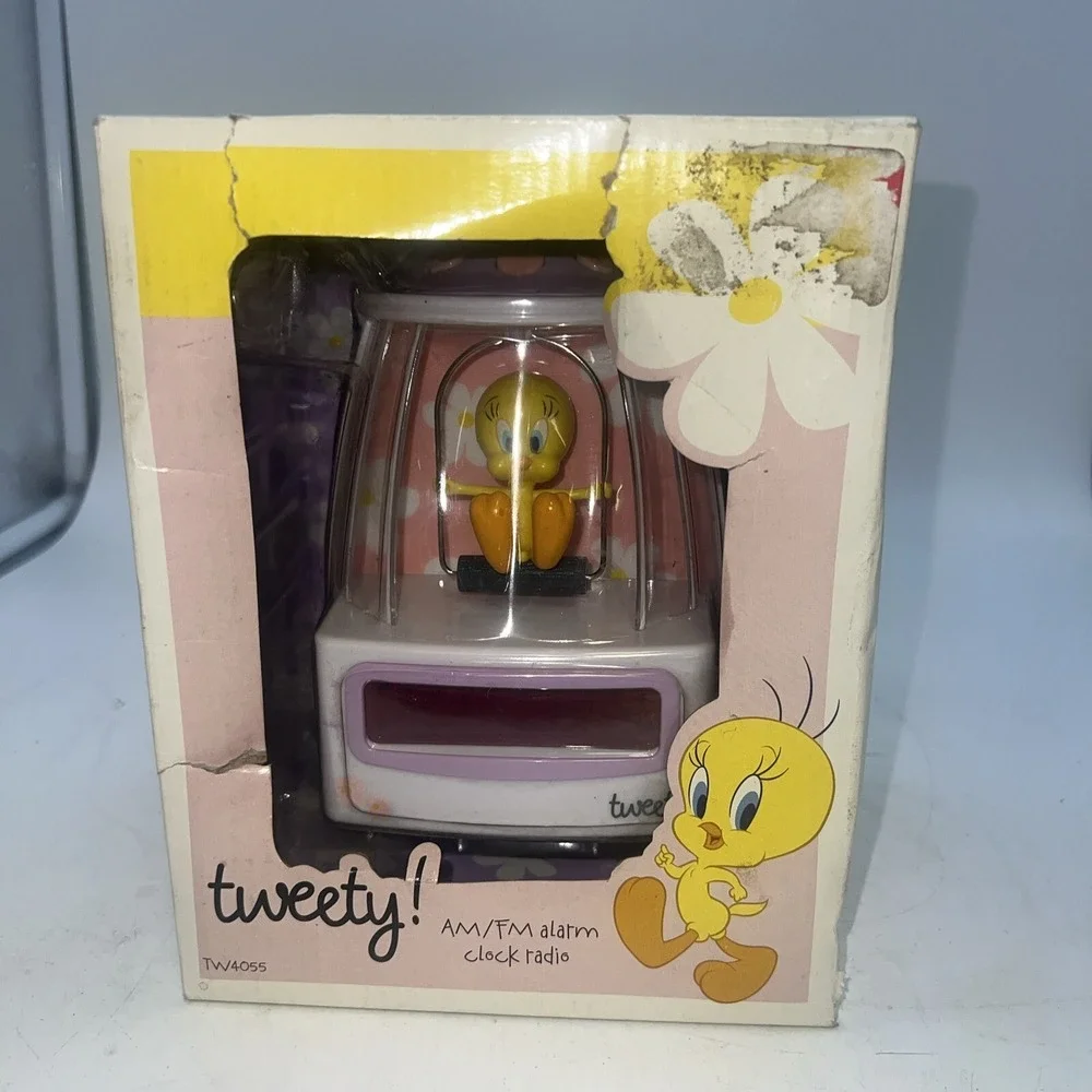 Rare VINTAGE LOONEY TUNES TWEETY BIRD ALARM CLOCK RADIO New Open Box